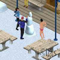 Sad looking snow man